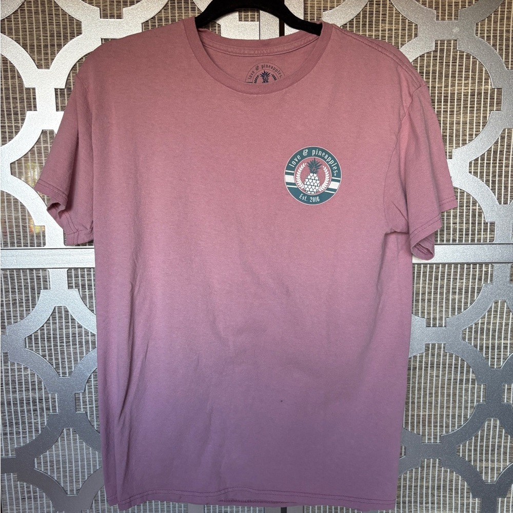Women’s Pink Graphic Tee with Pineapple Design